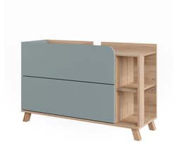 Vicco Karen Wastafelonderkast – 100 x 65 cm met 2 laden Sonoma/blauw