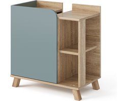 Vicco Karen Wastafelonderkast – 60 x 65 cm met deur en open vakken Sonoma/blauw