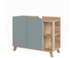 Vicco Karen Wastafelonderkast – 80 x 65 cm met 2 deuren Sonoma/blauw