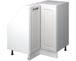 Vicco Kast voor schuine wand Hoekkast "Rion", Wit landhuis/wit, 75.6 x 81.6 cm met 1 deur