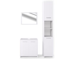 Vicco Kiko Badkamermeubel set – 3 delen, met hoge unit Wit