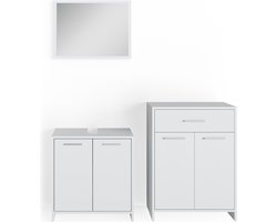 Vicco Kiko Badkamermeubel set – 3 delen, met midi-element Wit