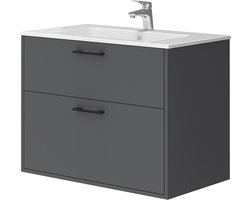 Vicco Lanco Badkamermeubelset – 80 x 61.5 cm met wastafel Antraciet