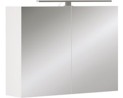 Vicco Lavio Badkamerspiegelkast – 80 x 60 cm met LED-verlichting Wit