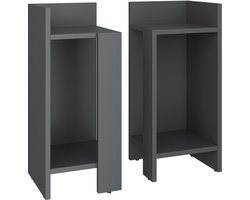 Vicco Lenar Nachtkastje – Set van 2 Antraciet