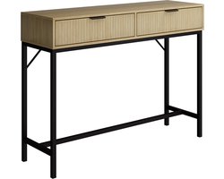 Vicco Lennox Console tafel – 100 x 75 cm met 2 laden Eiken