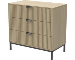 Vicco Lennox Ladekast – 72 x 69 cm met 3 laden Eiken