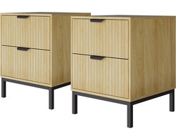Vicco Lennox Nachtkastje – Set van 2 Eiken