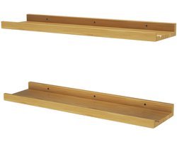 Vicco Linus Wandplank – 60 x 4 cm Set van 2 Natuurlijk hout