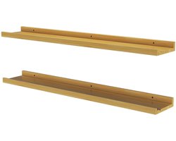 Vicco Linus Wandplank – 90 x 4 cm Set van 2 Natuurlijk hout