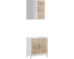 Vicco Looma Badkamermeubelset – 2 delen Wit/eiken