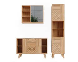 Vicco Lucie Badkamermeubelset – 3 delen Bamboe