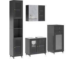 Vicco Malte Badkamermeubelset – 4 delen Grijs