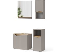 Vicco Marelle Badkamermeubelcombinatie – 4 delen Grijs