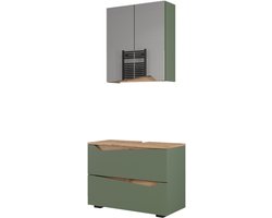 Vicco Marelle Badkamermeubelset – 2 delen Groen/Kunstzinnig