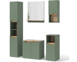 Vicco Marelle Badkamermeubelset – 5 Teile Groen/Kunstzinnig