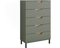 Vicco Marelle Dressoir – 76 x 120 cm met 5 laden Groen/Kunstzinnig