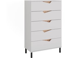 Vicco Marelle Dressoir – 76 x 120 cm met 5 laden Wit/Kunstnijverheid