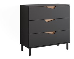 Vicco Marelle Dressoir – 80 x 81.2 cm met 3 laden Antraciet/Artisan