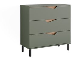 Vicco Marelle Dressoir – 80 x 81.2 cm met 3 laden Groen/Kunstzinnig