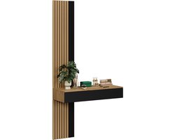 Vicco Melina Kaptafel – 100 cm met 2 lades Eiken/zwart