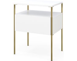 Vicco Mira Nachtkastje – 40 x 50 cm Wit/Goud