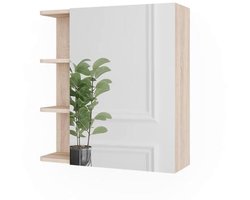 Vicco Mirror cabinet Sonoma Fynn 62 x 64 x 21 cm, bathroom cabinet with mirror, elegant bathroom solution for more order