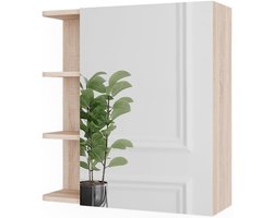 Vicco Mirror cabinet Sonoma Fynn 62 x 64 x 21 cm, bathroom cabinet with mirror, elegant bathroom solution for more order