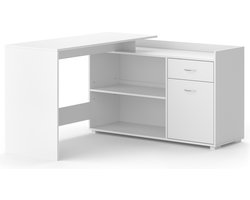 Vicco Noira Hoekbureau – 135 x 77 cm met lade Wit