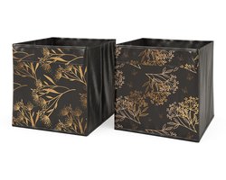 Vicco Opbergbox – 30 x 30 cm Set van 2 Optie1 Zwart/goud Set van 2 Optie1