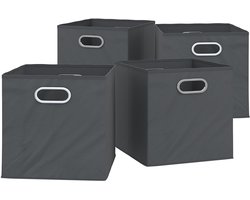 Vicco Opbergbox – 30 x 30 cm Set van 4 Antraciet