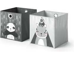 Vicco Opvouwbare box – 30 x 30 cm Set van 2 Donkergrijs