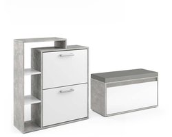Vicco Orlando Schoenklaprek – 2 delen, met bank Beton 2 delen, met bank