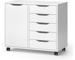 Vicco Otwin Dressoir – 40.6 x 61.5 cm met 5 laden en 1 deur Wit