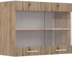 Vicco R-Line Glazen keukenkast – 80 cm Artisanaal eiken