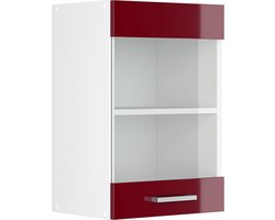 Vicco R-Line Hangkast – 40 cm met glazen deur Bordeauxrode hoogglans