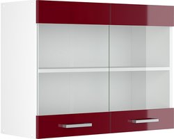 Vicco R-Line Hangkast – 80 cm met glazen deuren Bordeauxrode hoogglans