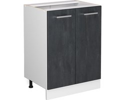 Vicco R-Line Keuken Keukenonderkast – 60 cm zonder werkblad Zwart beton zonder werkblad