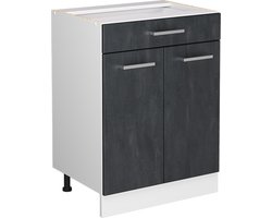 Vicco R-Line Keuken Keukenonderkast – 60 cm zonder werkblad Zwart beton zonder werkblad