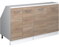 Vicco R-Line Keukenkast voor schuine wand – 140 cm Set van 2 kastrompen 60 cm diepte Sonoma