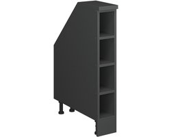 Vicco R-Line Keukenkast voor schuine wand – 15 cm met 4 compartimenten, kastromp 60 cm diepte Antraciet