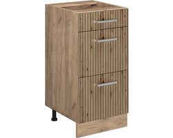 Vicco R-Line Keukenonderkast – 40 cm met laden, zonder werkblad Artisanaal eiken