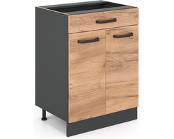 Vicco R-Line Keukenonderkast – 60 cm met lade, zonder werkblad Krachtige eik goud
