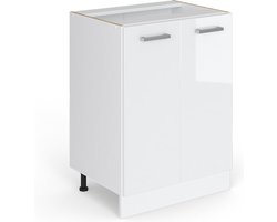 Vicco R-Line Keukenonderkast – 60 cm zonder werkblad Wit Hoogglans