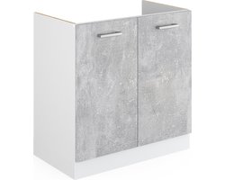 Vicco R-Line Onderkast voor gootsteen – 80 cm met deuren, zonder werkblad Beton