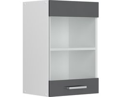 Vicco R-Line Universele hangkast – 40 cm met glazen deur Antraciet Hoogglans met glazen deur