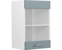 Vicco R-Line Universele hangkast – 40 cm met glazen deur Blauw-grijs met glazen deur