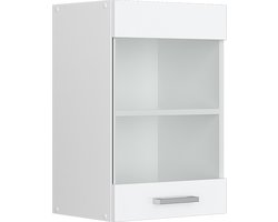 Vicco R-Line Universele hangkast – 40 cm met glazen deur Wit Hoogglans met glazen deur