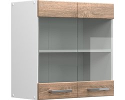 Vicco R-Line Universele hangkast – 60 cm met glazen deuren Sonoma met glazen deuren
