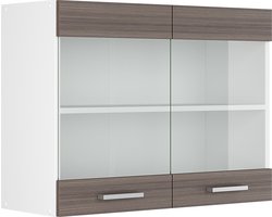 Vicco R-Line Universele hangkast – 80 cm met glazen deuren Grijs met glazen deuren